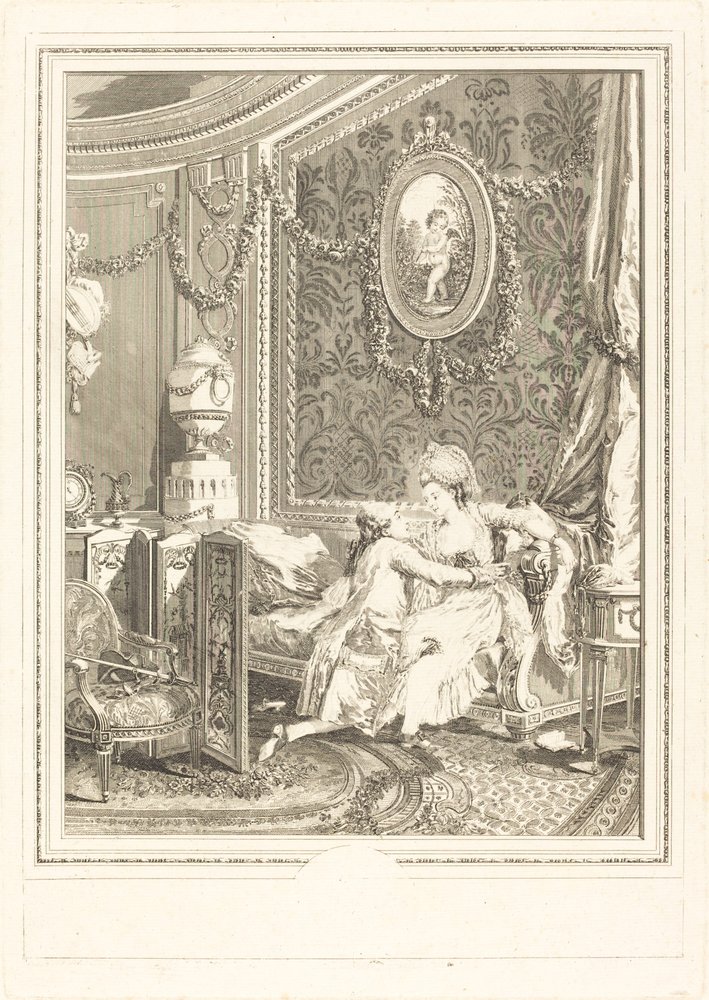 Det lykkelige øyeblikket av Nicolas Delaunay after Nicolas Lavreince