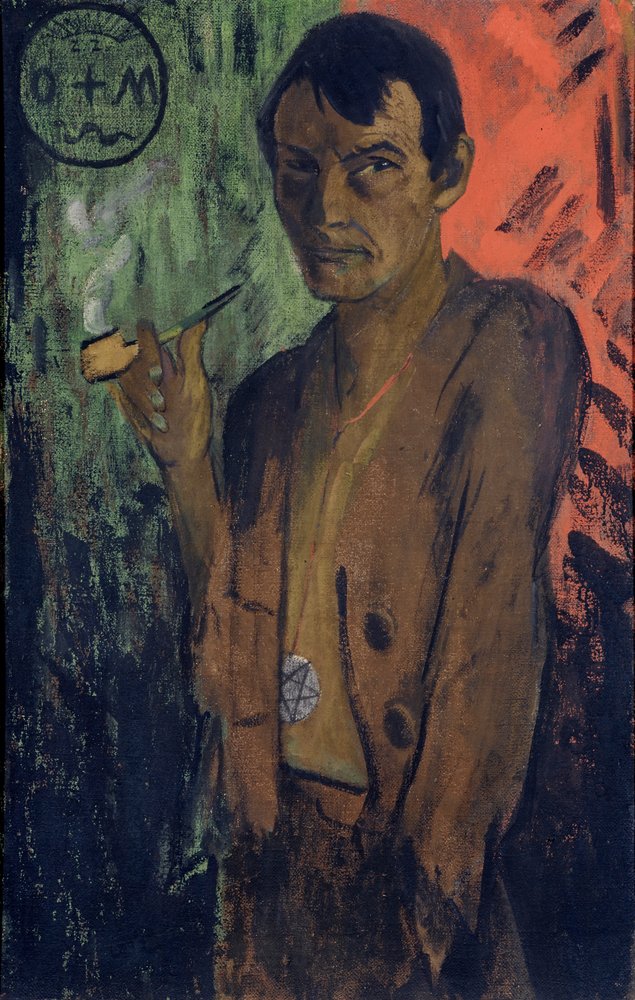 Selvportrett med pentagram, ca. 1924 av Otto Mueller