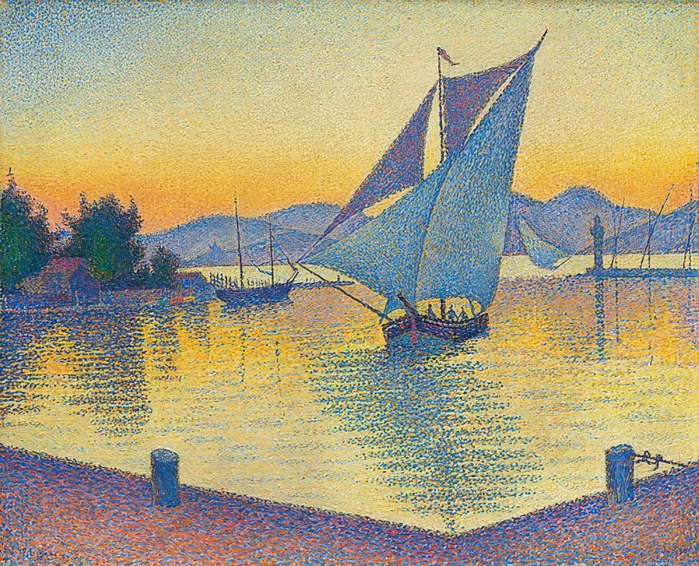 Havnen ved solnedgang, opus 236 (Saint-Tropez), 1892 av Paul Signac