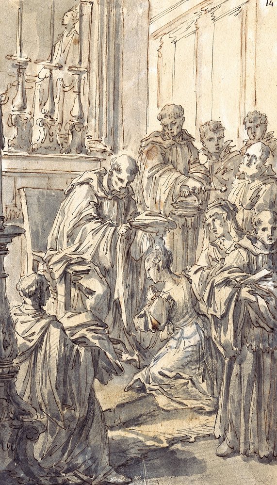 Innvielsen av Saint Juliana Falconieri av Pier Leone Ghezzi