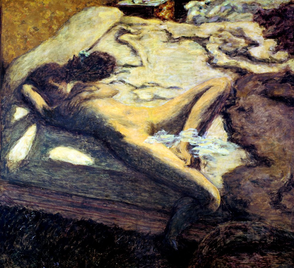 Kvinne liggende på en seng, eller Den late kvinnen, 1899 av Pierre Bonnard