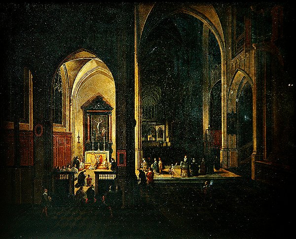 Interiøret i en kirke av Pieter the Elder Neefs