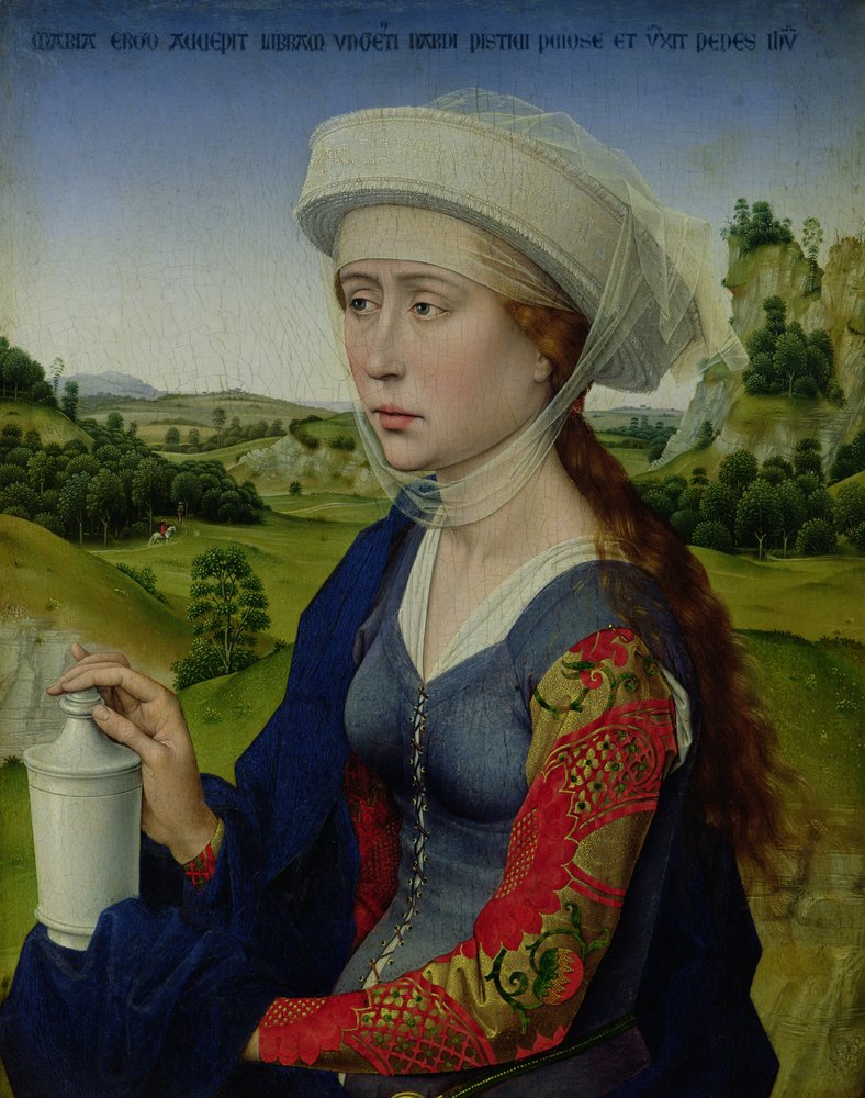Maria Magdalena, fra høyre fløy i Braque-familiens triptyk av Rogier van der Weyden
