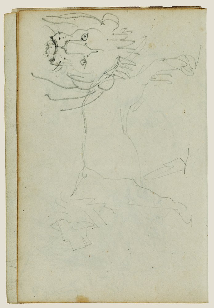 En løve som går, et løveansikt av Theodore Gericault