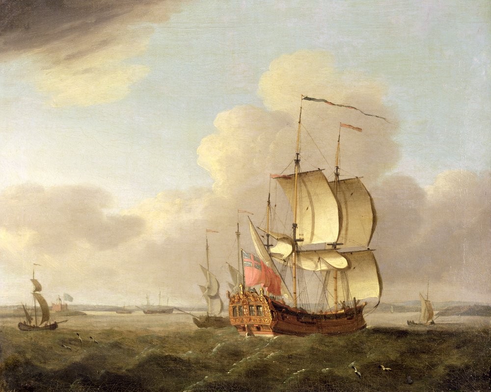 Frakt i Themsens elvemunning, ca. 1761-66 av Thomas Mellish