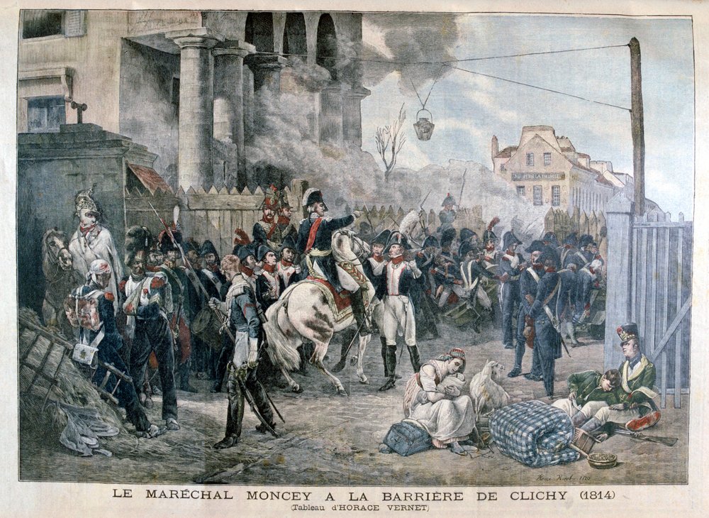 Porten ved Clichy under forsvaret av Paris, 30. mars 1814, 1904. av Unbekannt