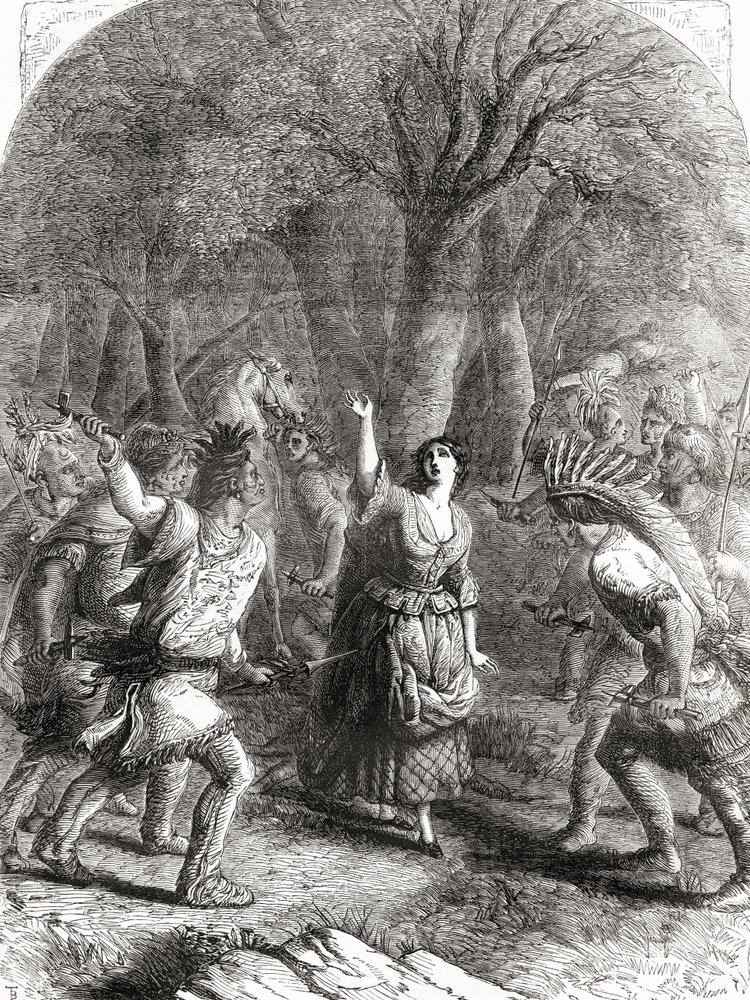 Bortføringen og det senere drapet på Jennie, også kjent som Jane McCrea, av indianere i 1777 under den amerikanske uavhengighetskrigen. av Unbekannt