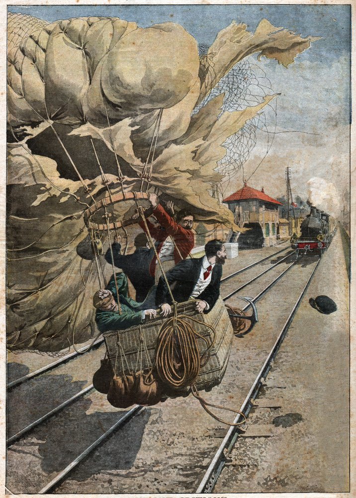 Ulykke de montgolfiere. Ballongkrasj. av French School