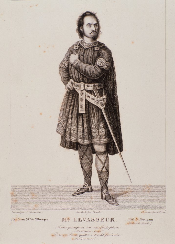 Portrett av Nicolas Prosper Levasseur som Bertram i operaen Robert le Diable (1831) av Unknown artist