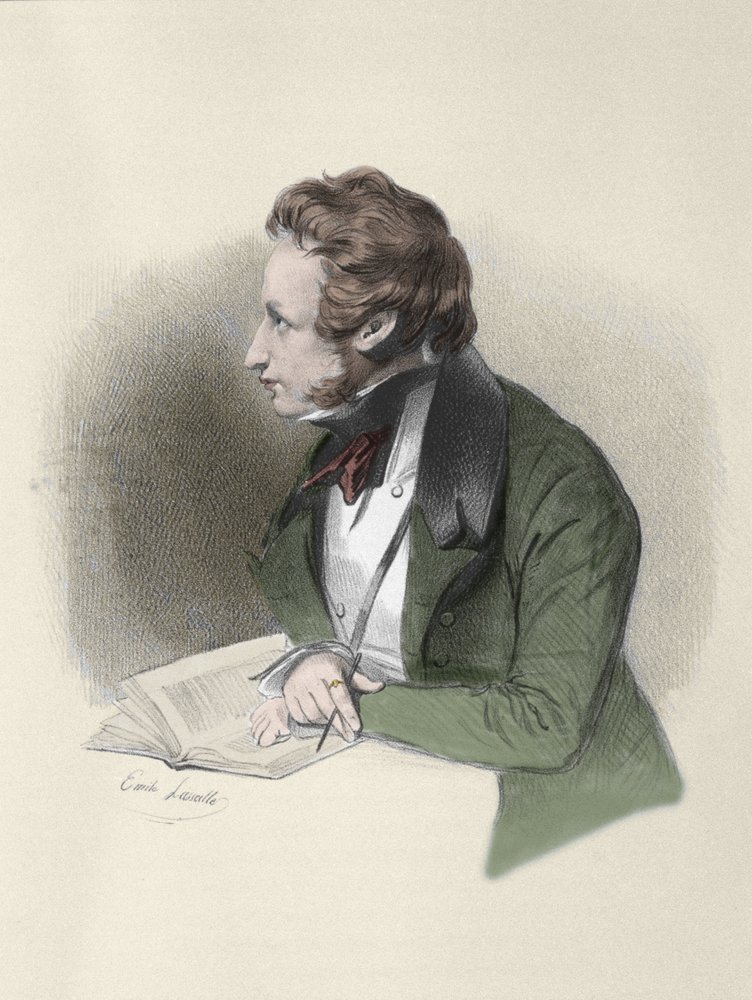 Portrett av Alfred de Vigny (Alfred Victor, greve av Vigny av Unknown artist