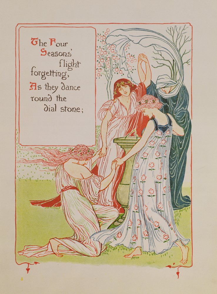 The Four Seasons, fra "A Floral Fantasy in a Old English Garden" av Walter Crane