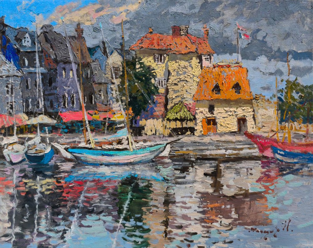 Den fargerike havnen i Honfleur av Alexander Shandor