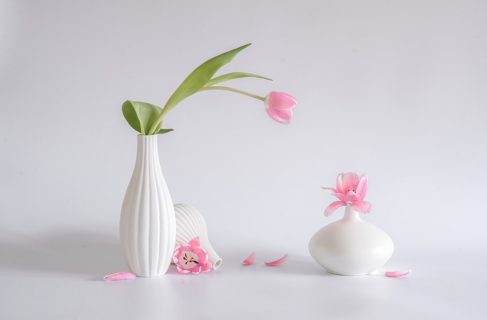 Mykt rosa tulipanarrangement av Alice Sheng