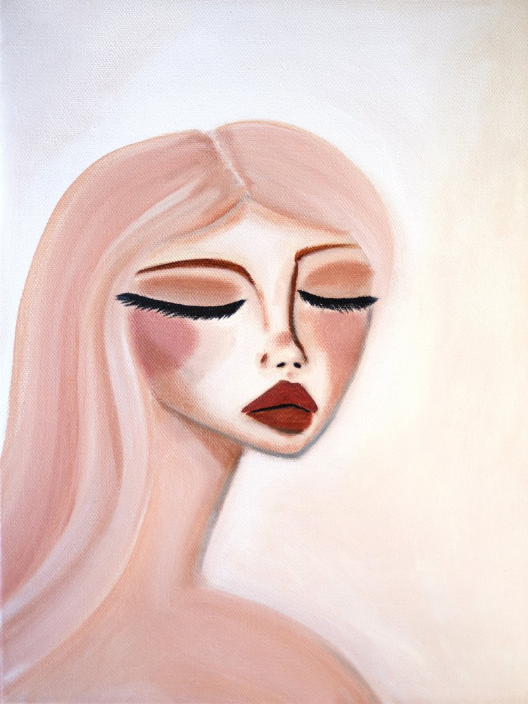 Rolig rosa portrett av Amy Straley