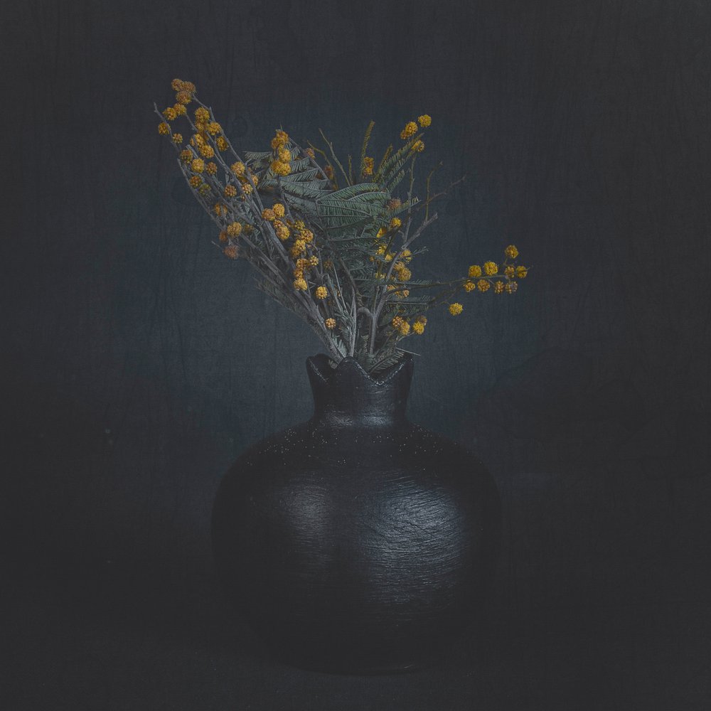 Mørkt blomsterstilleben av Cicek Kiral