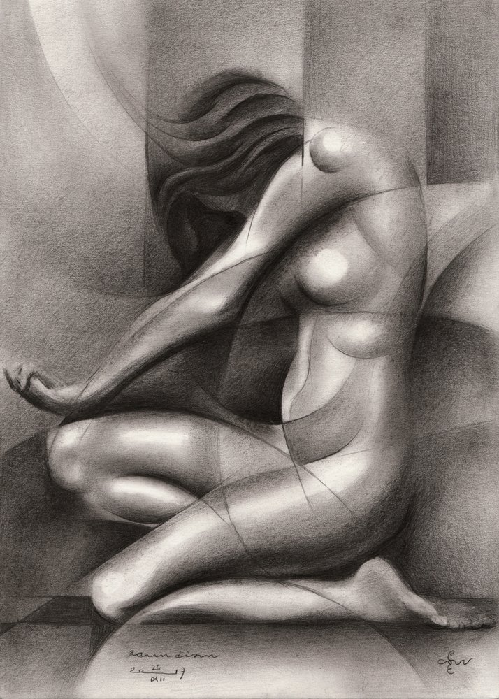 Abstrakt, elegant figur av Corné Akkers