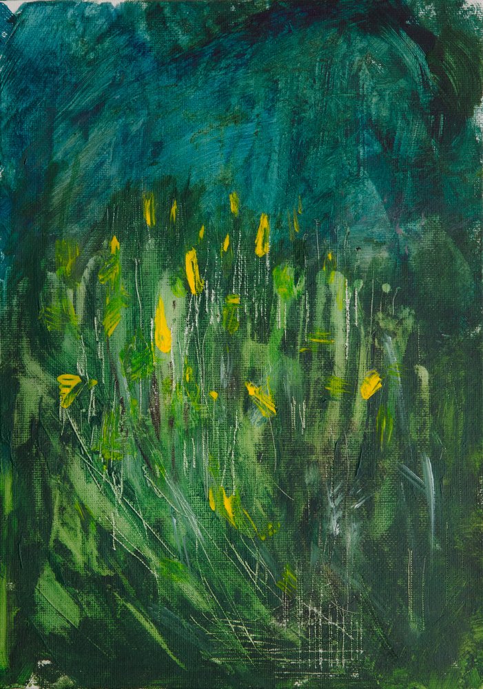Abstrakte gule blomster av Dale Hefer