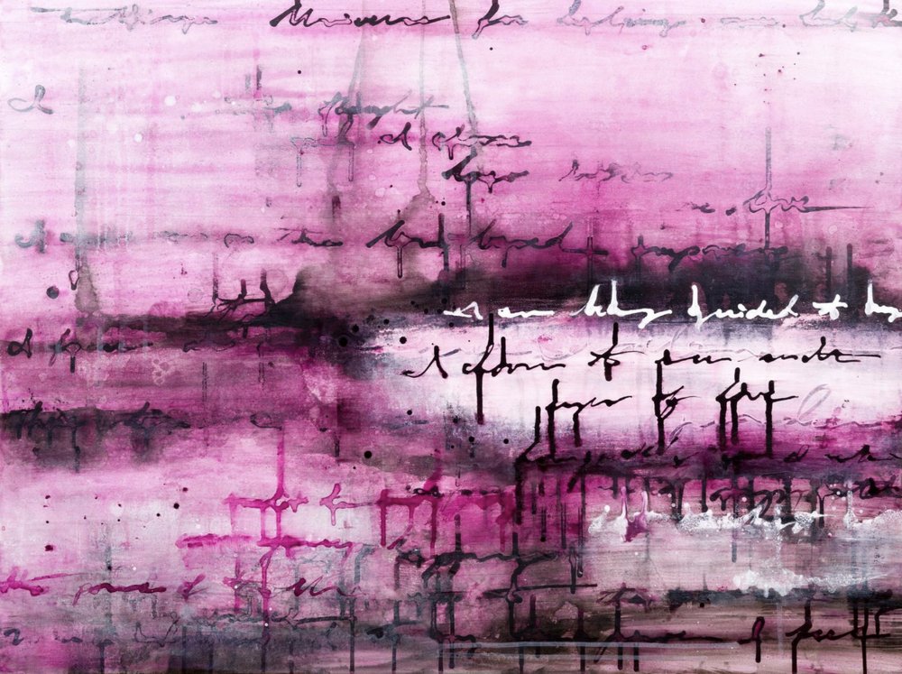 Rosa skrift – abstrakt av Deb Chaney