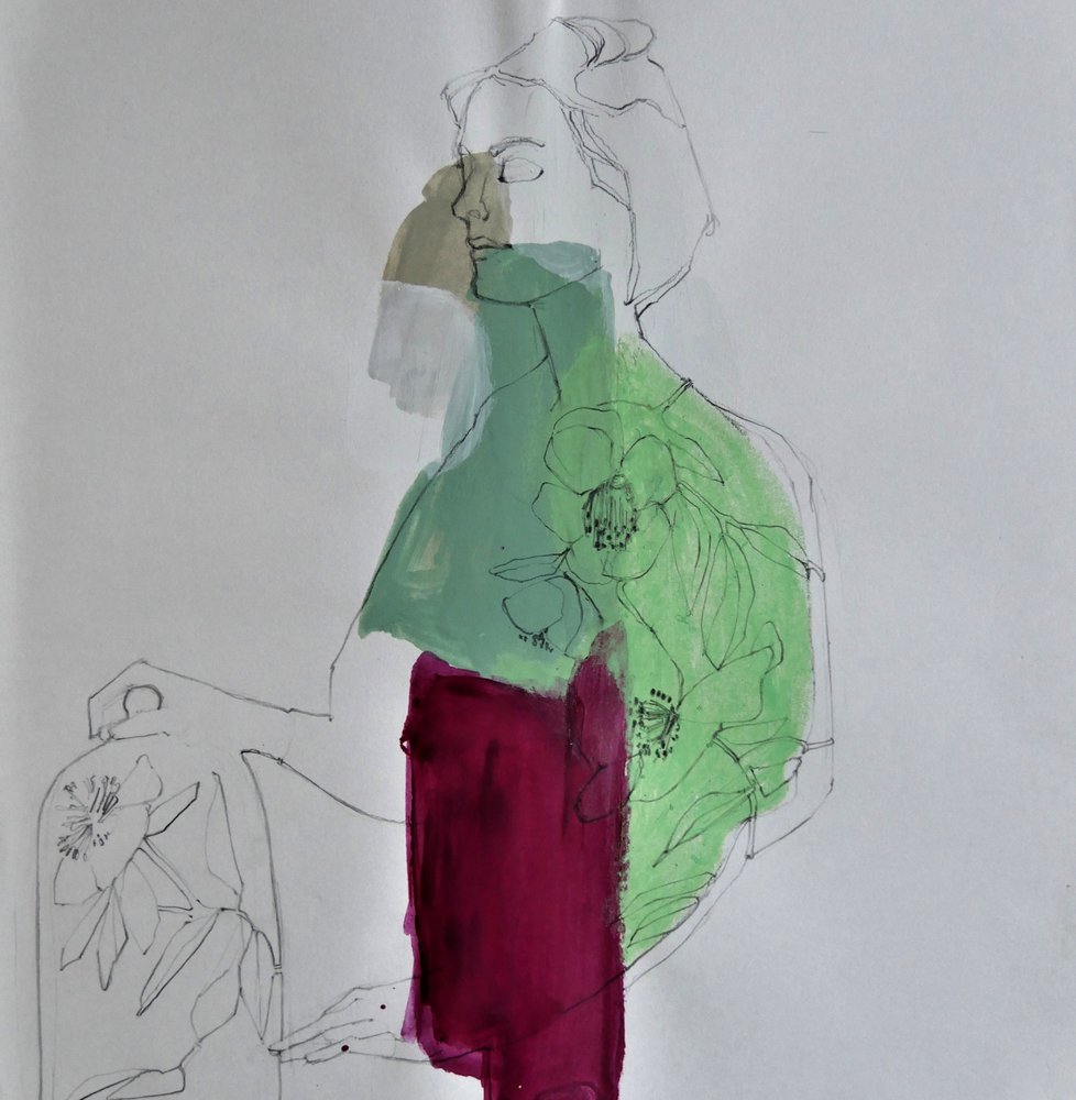 Abstrakt blomsterfigur av Doris Schmitz