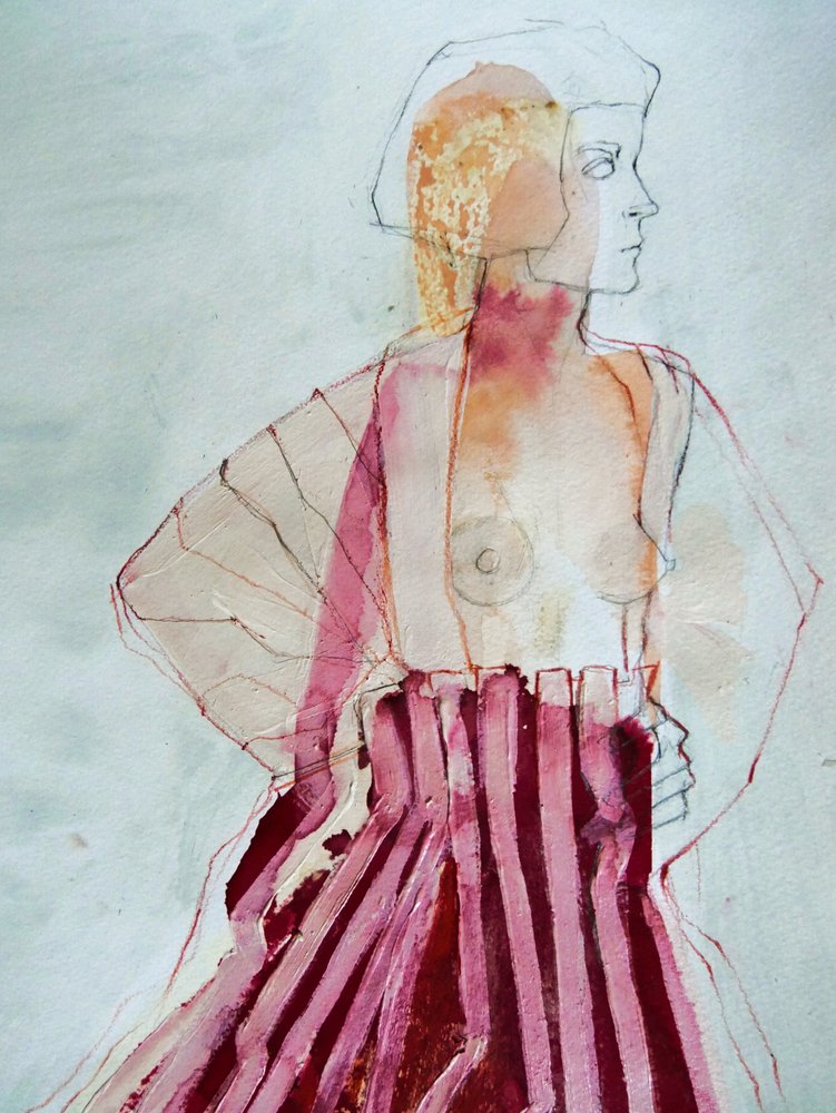 Abstrakt rosa profil av Doris Schmitz