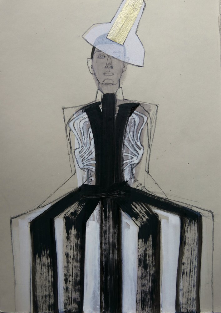 Avantgarde-moteportrett av Doris Schmitz