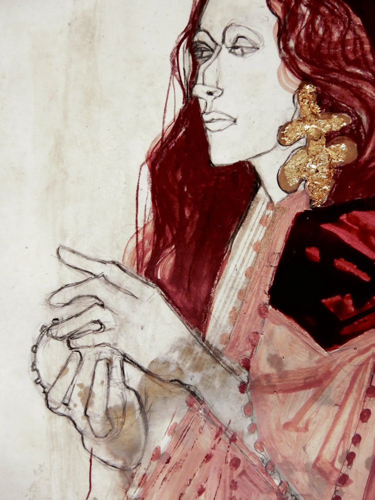 Profil av en kontemplativ kvinne av Doris Schmitz