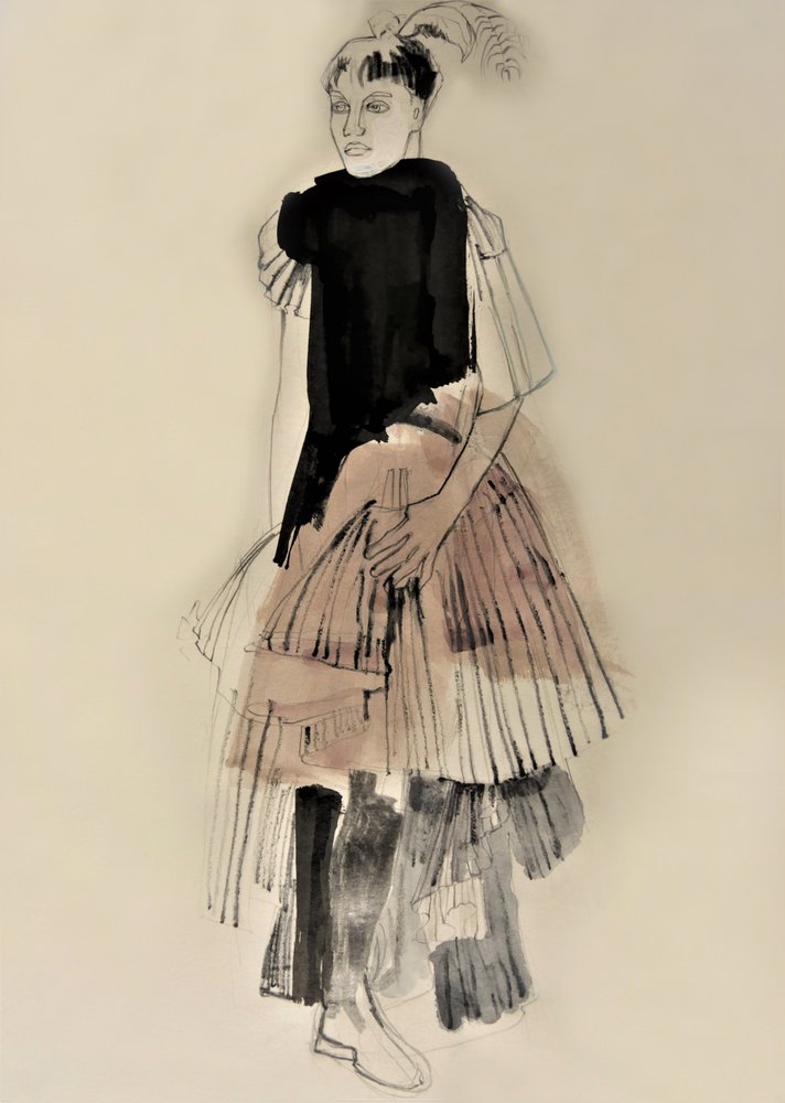 Illustrasjoner av haute couture-mote av Doris Schmitz