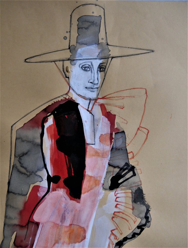 Elegant figur med hatt av Doris Schmitz