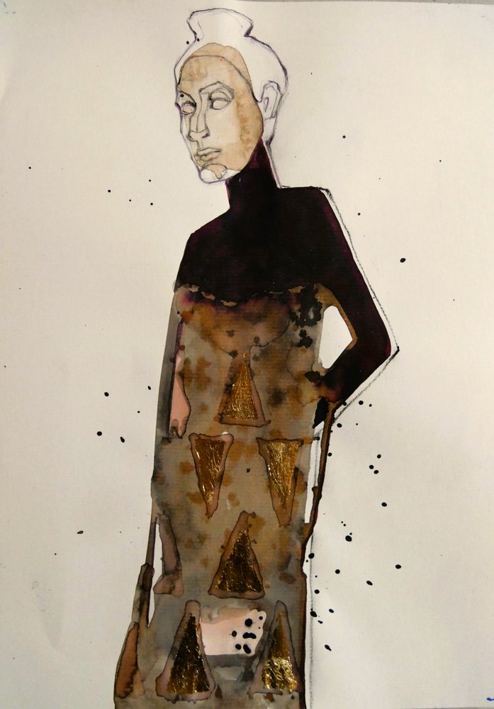 Elegant, gylden motefigur av Doris Schmitz
