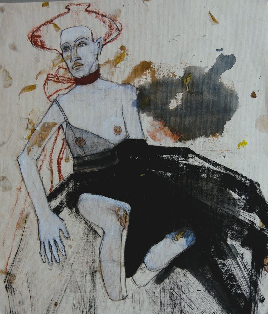Uttrykksfull figur med hatt av Doris Schmitz
