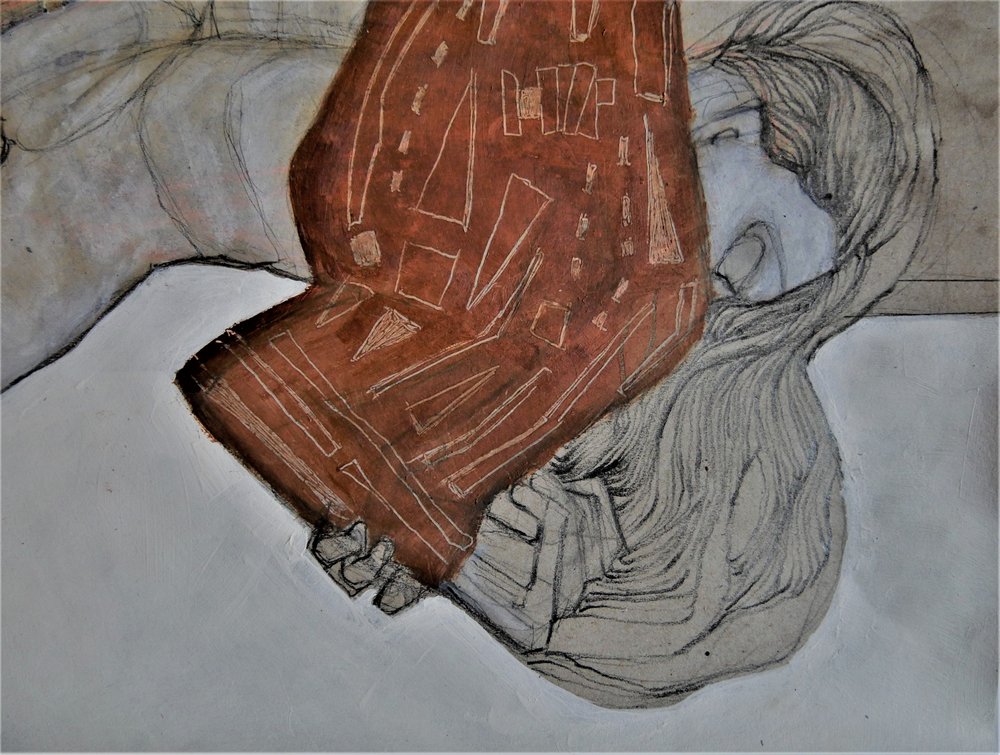 «Expressive Woman» – rødt stoff av Doris Schmitz