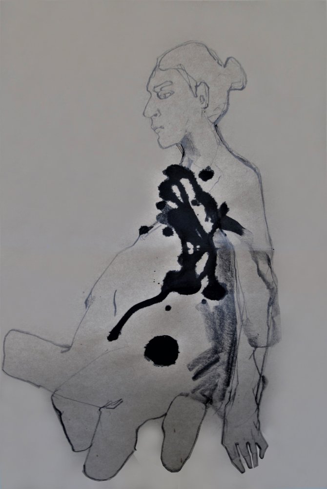 Figur med mørk blekk av Doris Schmitz