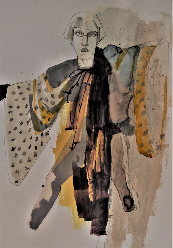 Gullfarget kimono-stil av Doris Schmitz