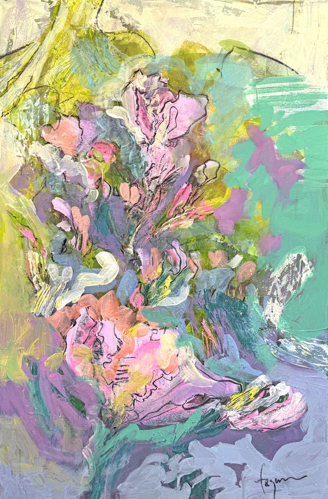 Abstrakte pastellblomster av Dorothy Fagan