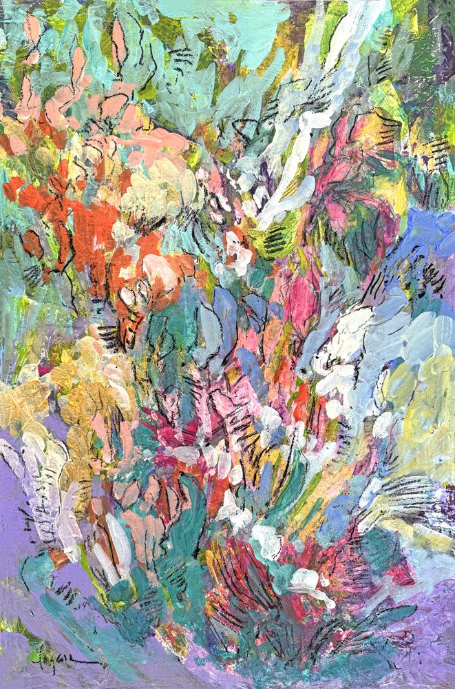 Fargerike abstrakte blomster av Dorothy Fagan