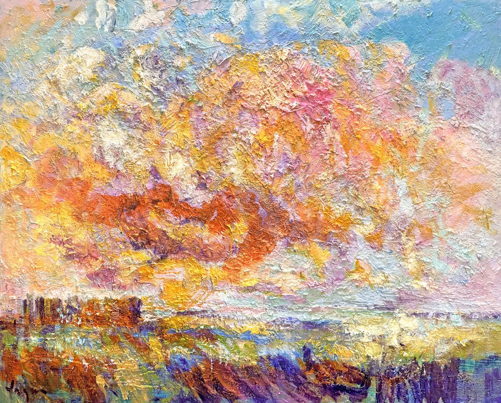 Det flammende solnedgangsfeltet av Dorothy Fagan
