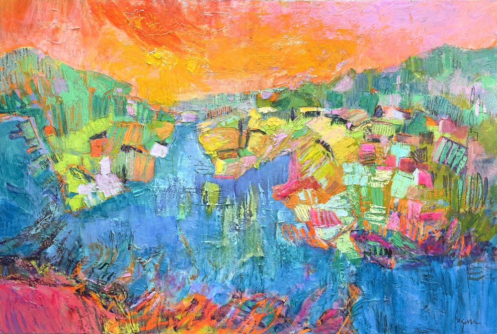 Orange Sky River Village av Dorothy Fagan
