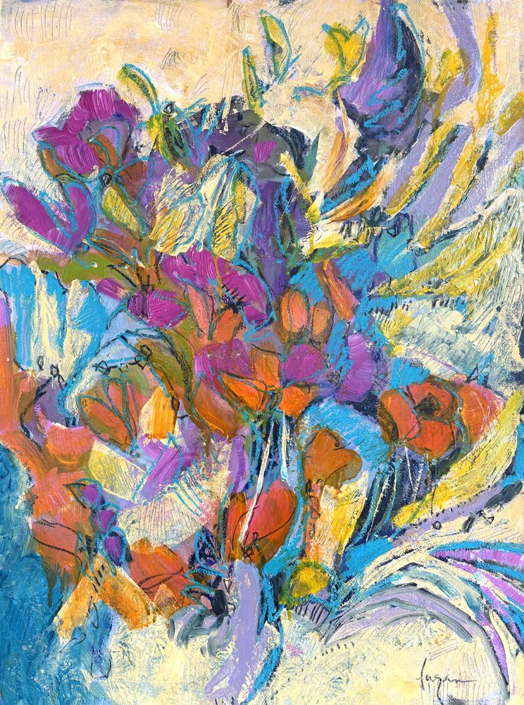 Levende, abstrakte blomster av Dorothy Fagan