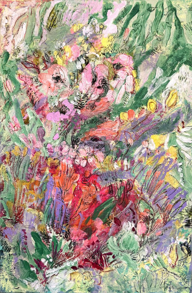 Fargerike blomster i hagen av Dorothy Fagan