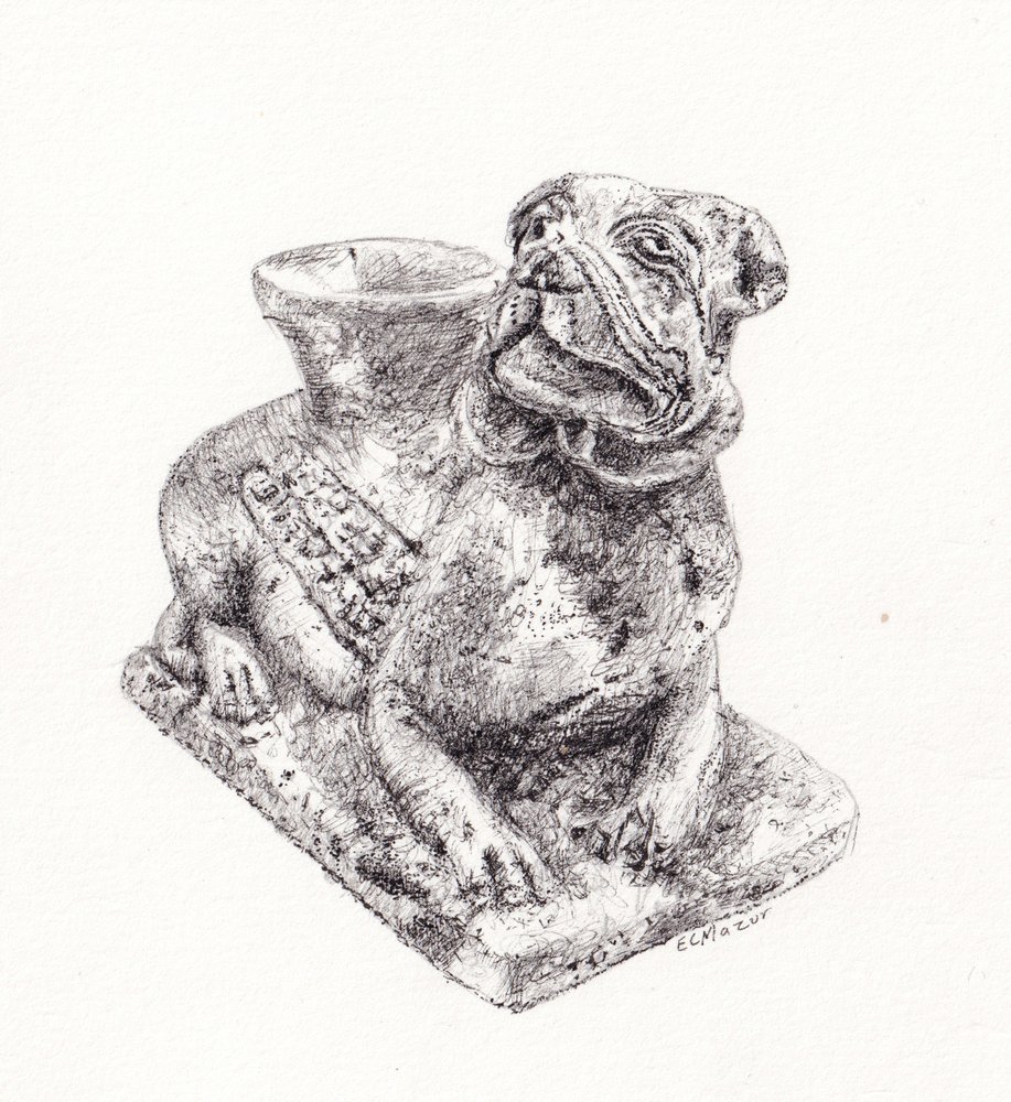Sjarmerende bulldogstatue av EC Mazur