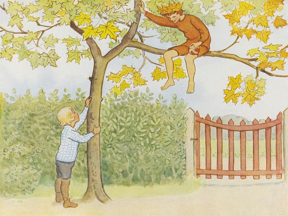 Lasse Liten i hagen 1923 001 av Elsa Beskow