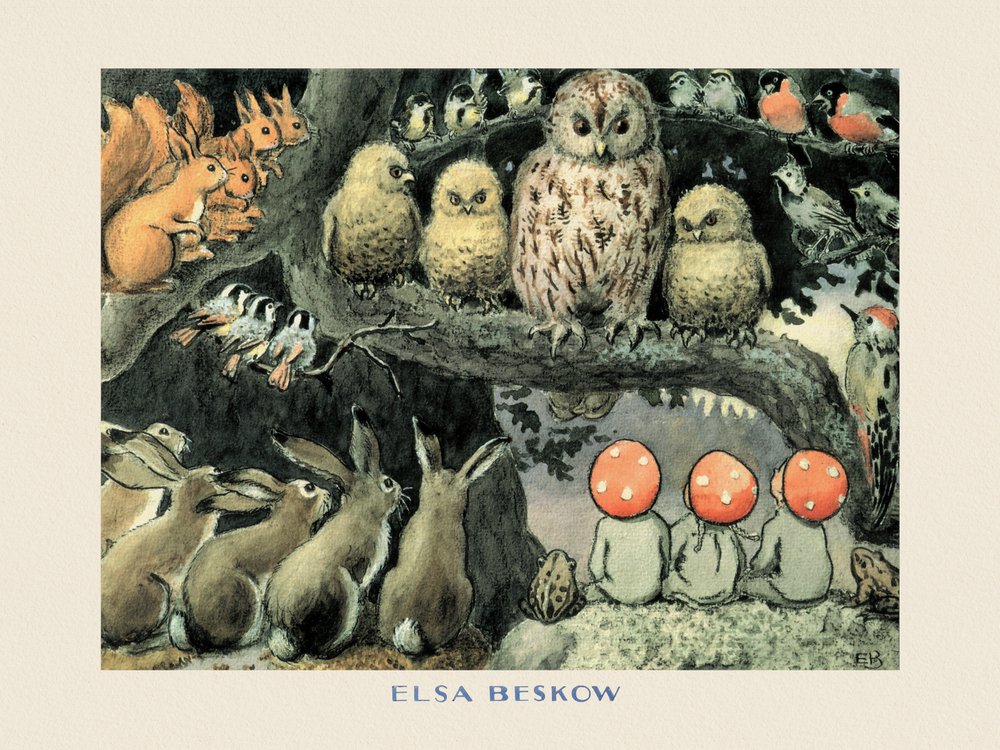 Tomtebobarnen  – Skogsdjuren Boarder av Elsa Beskow