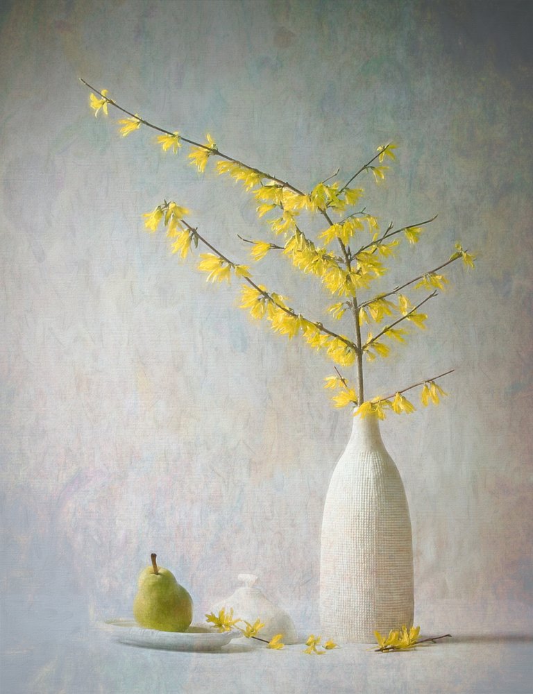 Gule blomster og pære av Fangping Zhou
