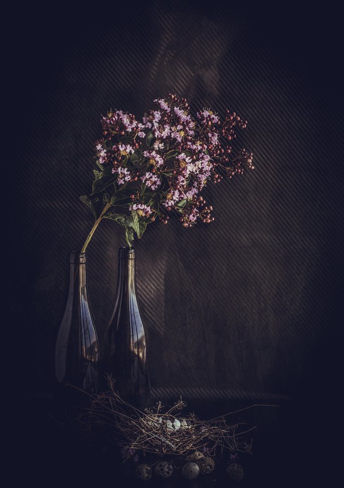 Rustikt blomsterstilleben av Farid Kazamil