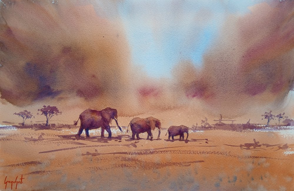 Afrikansk elefants reise av Giorgio Gosti