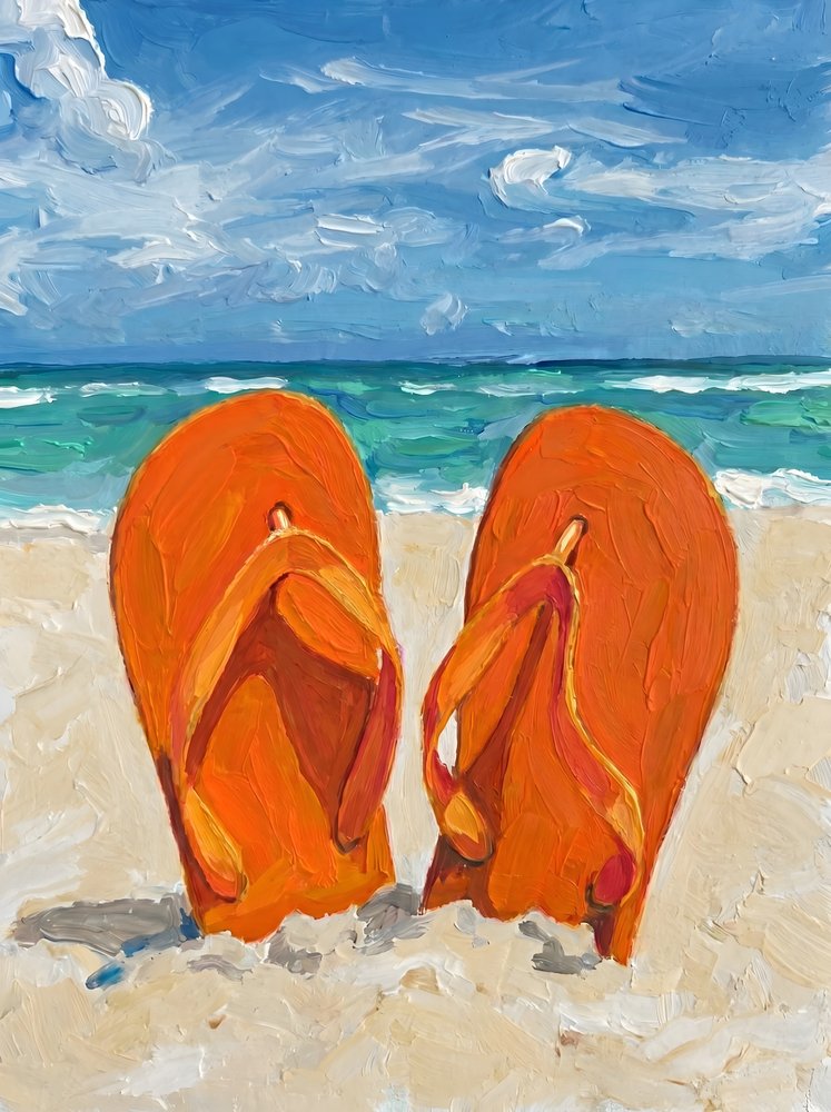 Oransje flipflops til stranden av HUGO