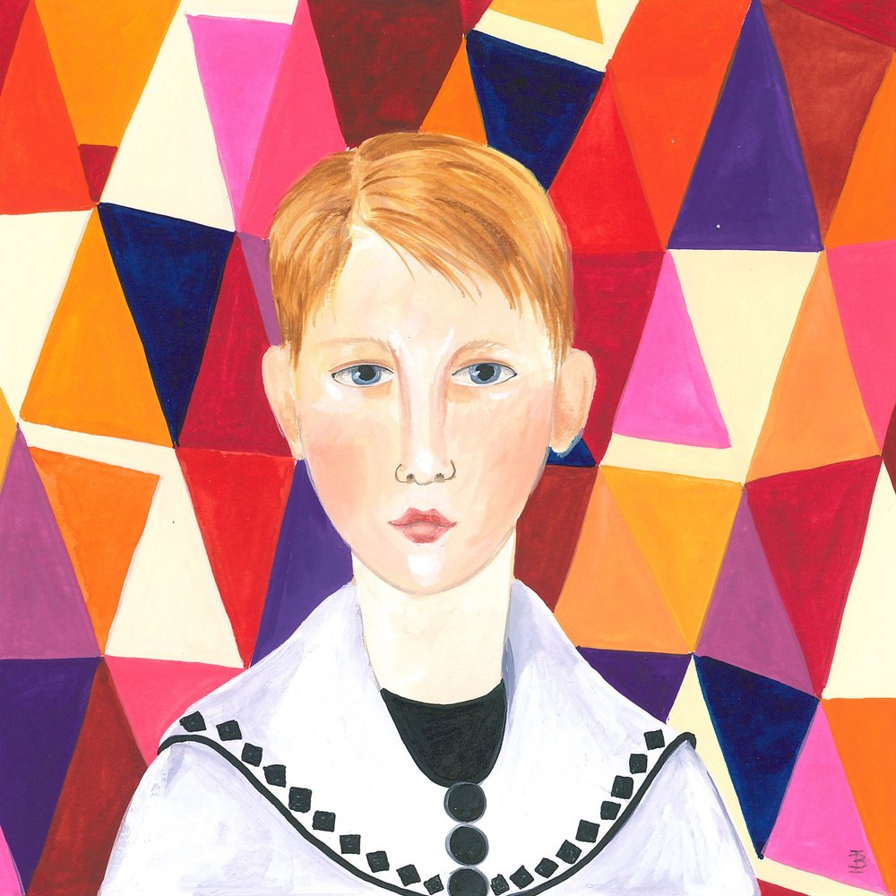 Geometrisk portrett av Isabelle Brent