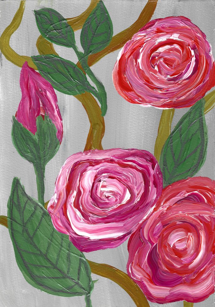 Blomstrende rosa roser av Janine Brewster