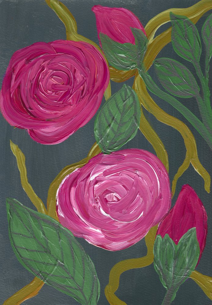 Frodige rosa roser av Janine Brewster