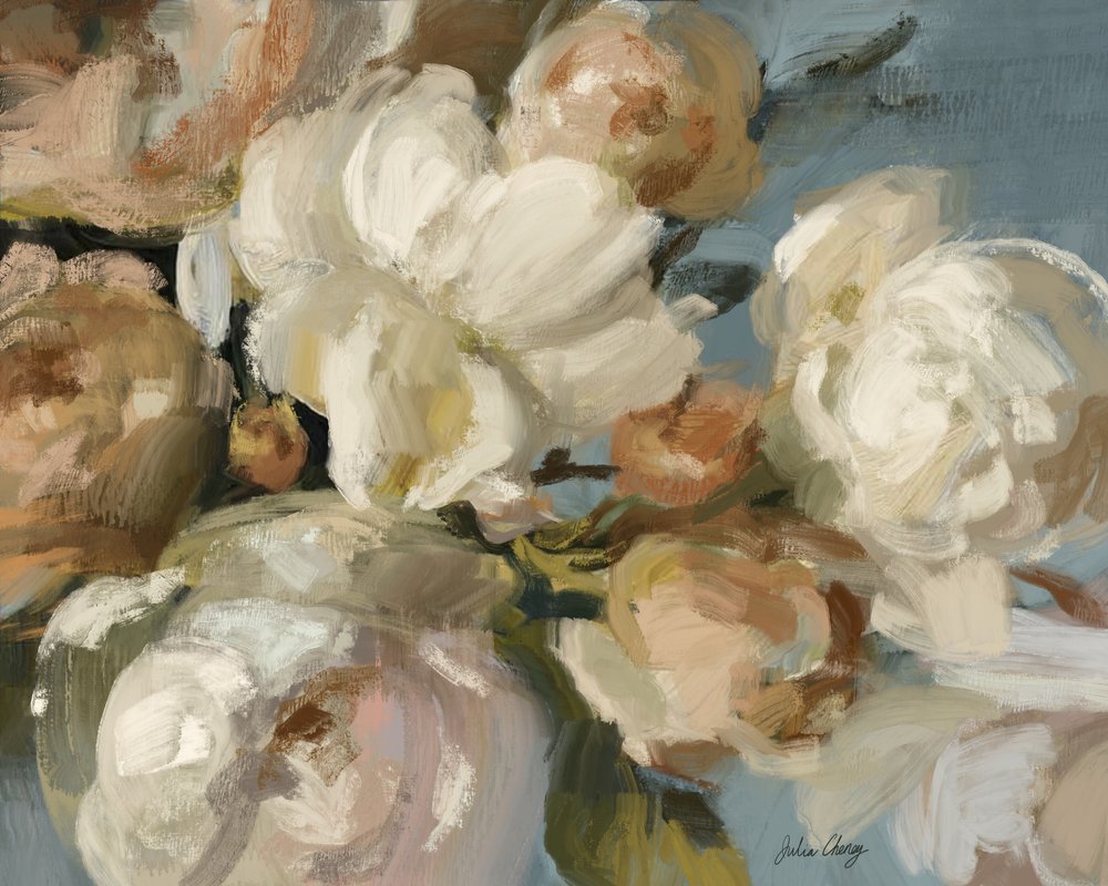 Myke, hvite blomster av Julia Cheney